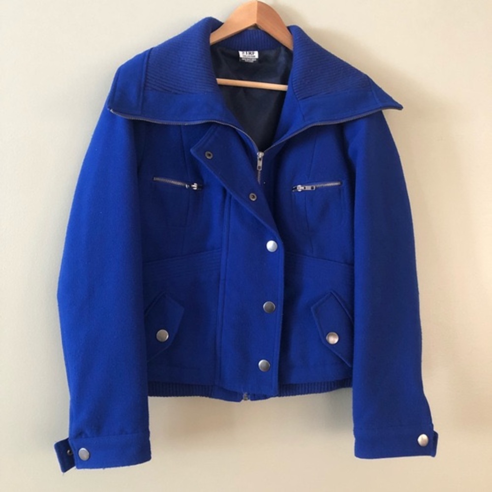 Zara royal blue biker jacket The Basics of TRF